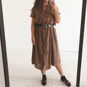 H&M Leopard Shirt Dress - Size 6